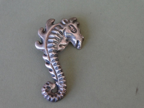 Mexican Silver Seahorse Brooch J293