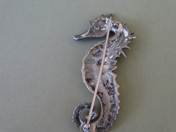 Mexican Silver Seahorse Pin J295