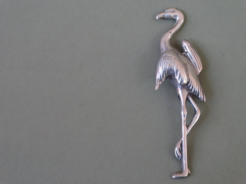 Mexican Silver Flamingo Brooch