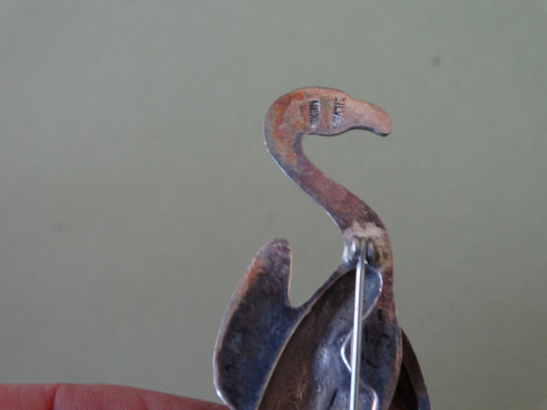 Mexican Silver Flamingo Brooch