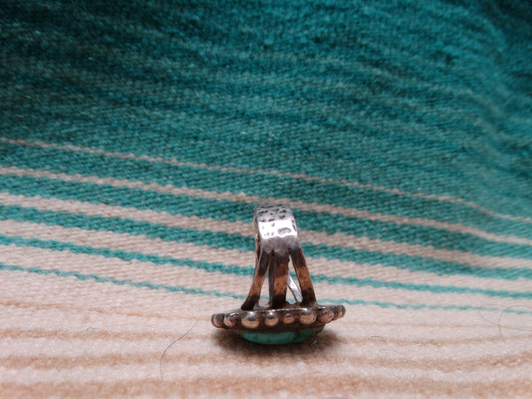 Silver Beaded Turquoise Ring