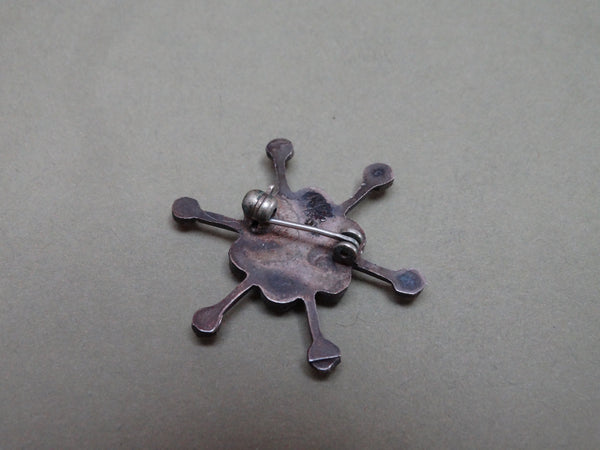 Antique Zuni Turquoise Snowflake Pin
