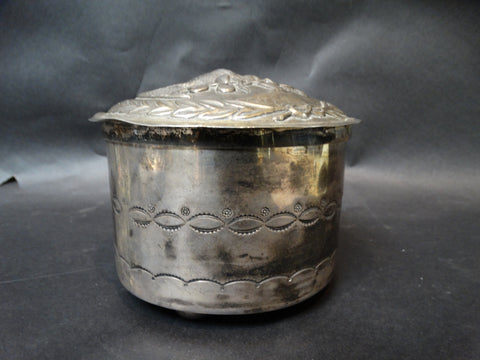 Fred Harvey Navajo Silver Box with a Mexican Silver Lid