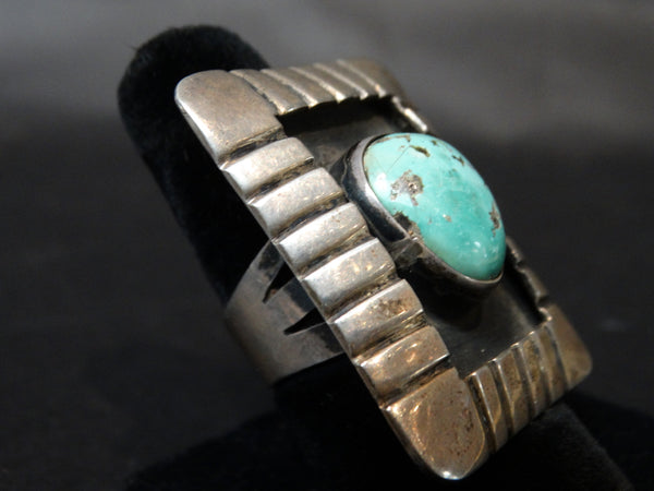 Navajo Silver Shadow Box Ring Size 9