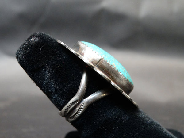 Navajo Turquoise and Silver Ring Size 8 3/4