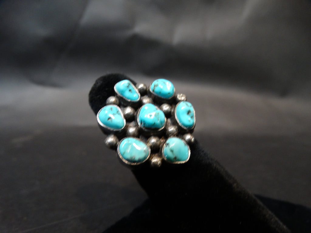 Navajo 7-Stone Turquoise and Silver ring