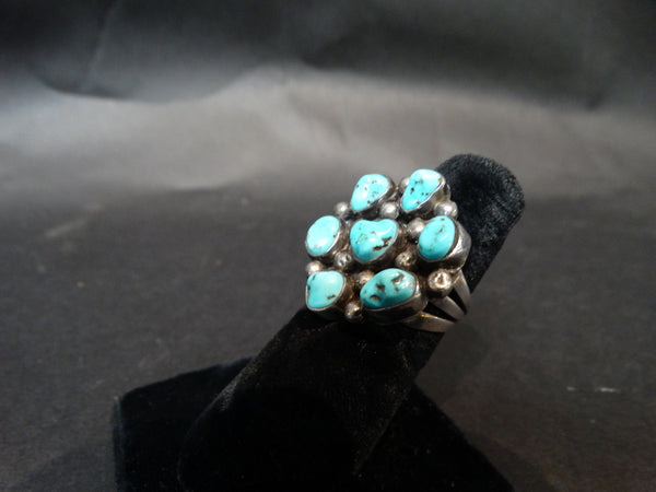 Navajo 7-Stone Turquoise and Silver ring