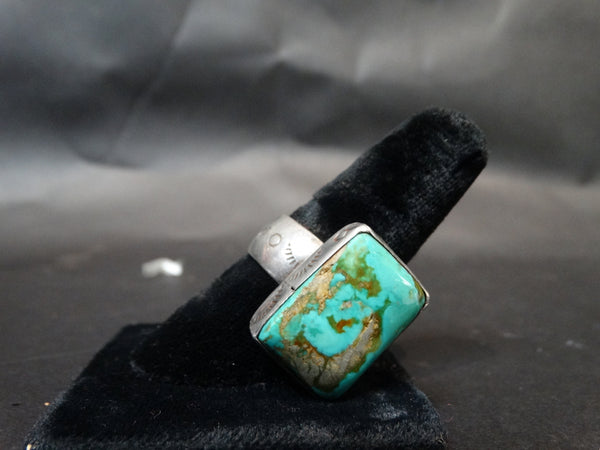 Navajo Silver and Turquoise Men's Ring Size 11.5