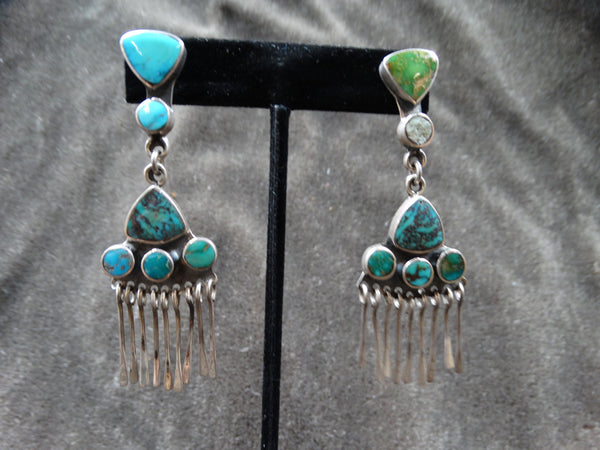Contemporary Navajo 6-stone Pendant Earrings