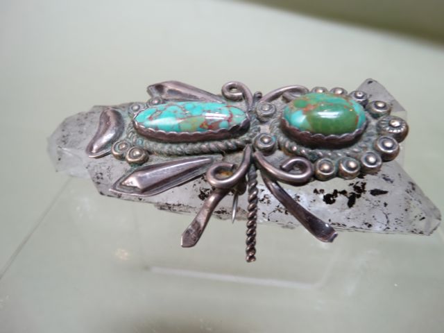 Navajo Silver and Turquoise “Fly” Pin