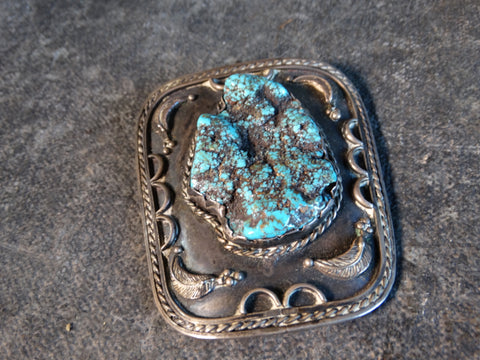 Kingman Mine Navajo Turquoise Bolo 1950s J477