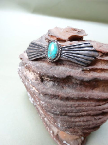 Navajo Silver and Turquoise “Fan” Pin