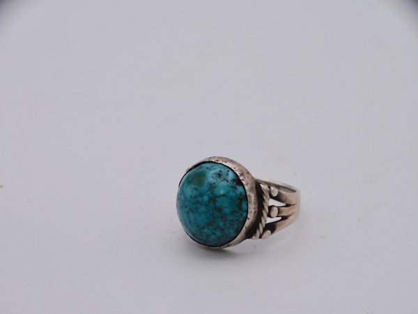 Navajo Ingot Single Turquoise Stone Ring 1920s J509