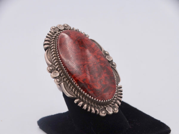 Navajo Jasper Cabochon Ring 1970s J510