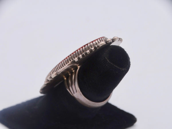 Navajo Jasper Cabochon Ring 1970s J510