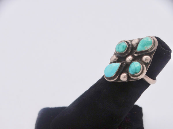 Navajo 4-Turquoise Ring J512