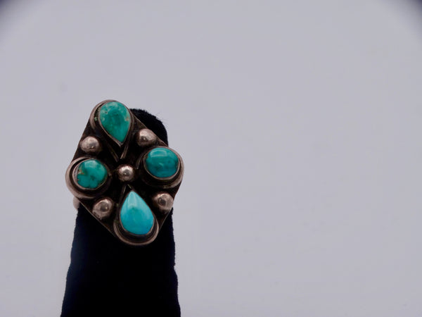 Navajo 4-Turquoise Ring J512