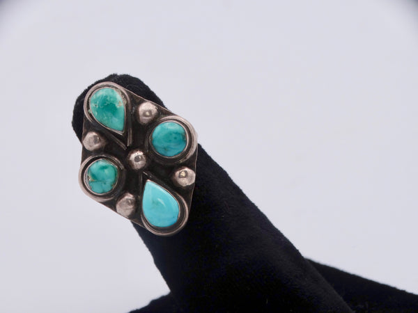 Navajo 4-Turquoise Ring J512