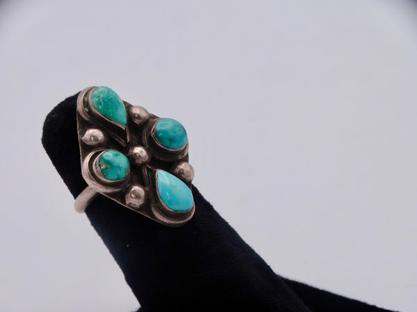 Navajo 4-Turquoise Ring J512