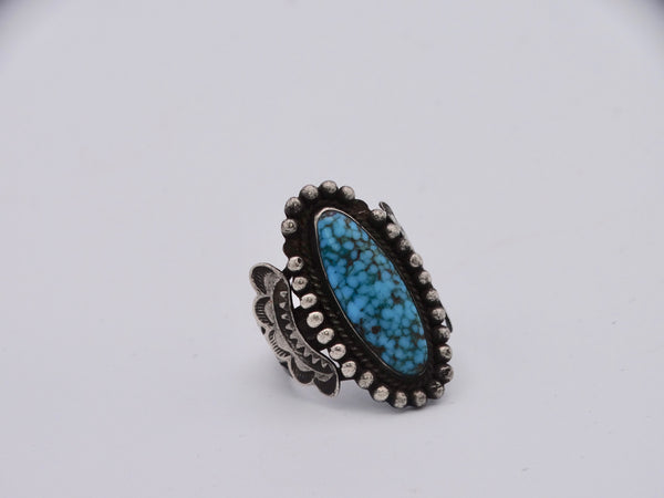 Fred Harvey Navajo Turquoise Cabochon in Dot Motif Surround Setting J514