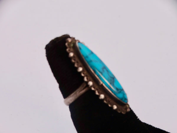 Navajo Cabochon Turquoise Ring J528.