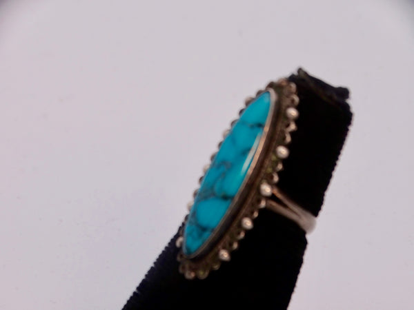 Navajo Cabochon Turquoise Ring J528.