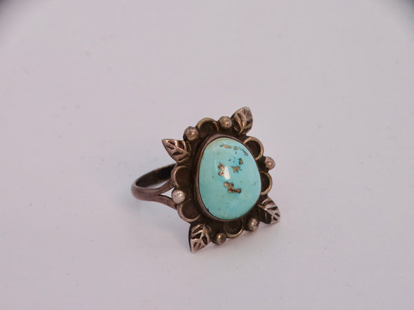 Navajo Single-Stone Turquoise Ring 1930s J529