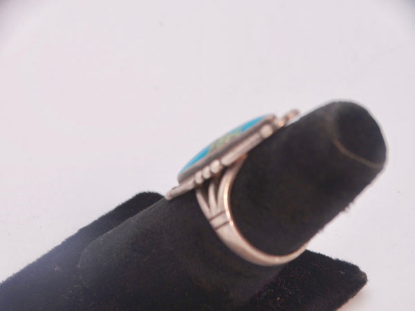 Navajo Cabochon Turquoise & Siver Ring 1950 J530.