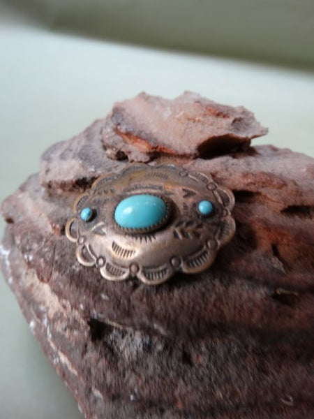 Navajo Turquoise and Silver Pin