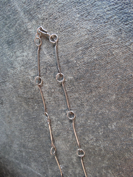 Zuni Cross Pendant on Handmade Chain circa 1950 J596