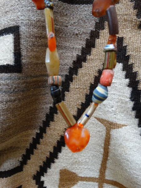American Indian Orange Trade Beads Necklace