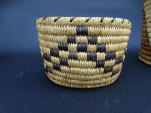 1930s Checkerboard Design Native American Basket
