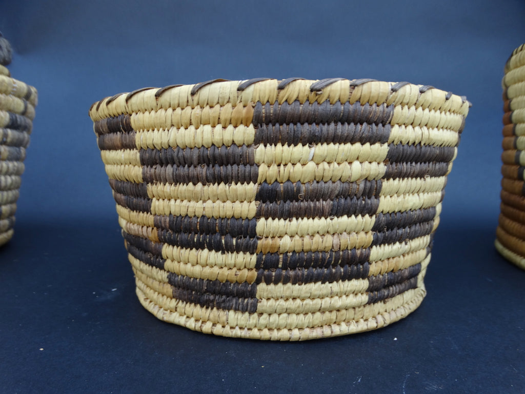 Alternating Rectangles Design Native American Basket circa 1930s