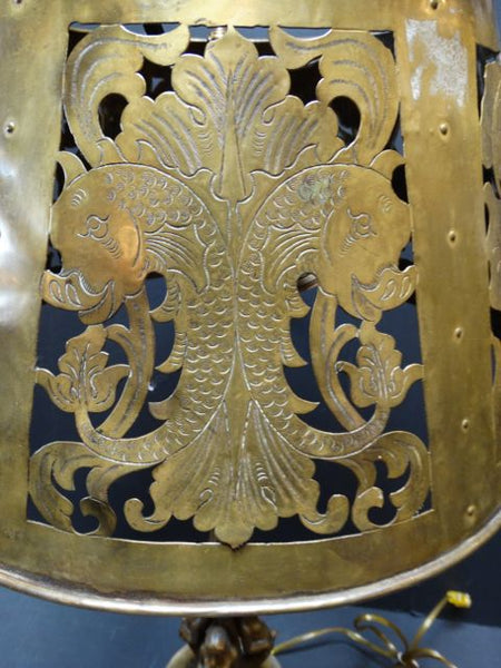 Spanish Revival 3-light Table Lamp in Copper & Brass & Steel