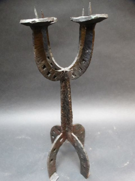 Mexican Midcentury Wrought Iron 4-Branch Candelabra