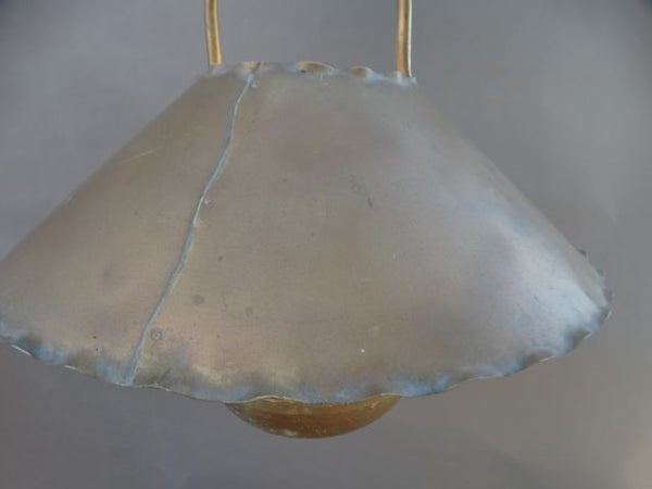 Hanging Lantern with Metal Shade and Hurricane Lamp