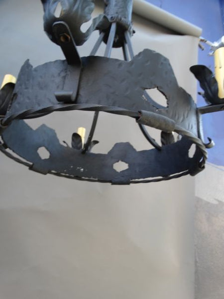 5-Light Spanish Revival Wrought Iron Chandelier