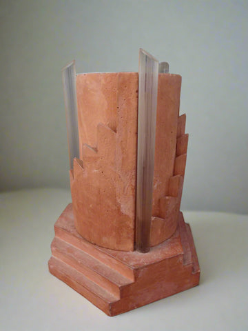 Night Light. Taos, N.M style, Terra Cotta with Lucite