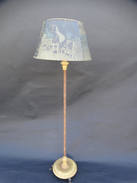 Monterey Floor Lamp, Rafia Bound Pole Decoration