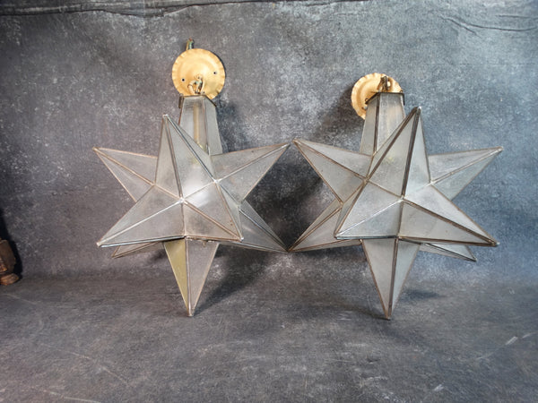 Pair of Moorish Star Pendant Lights 1920s L680