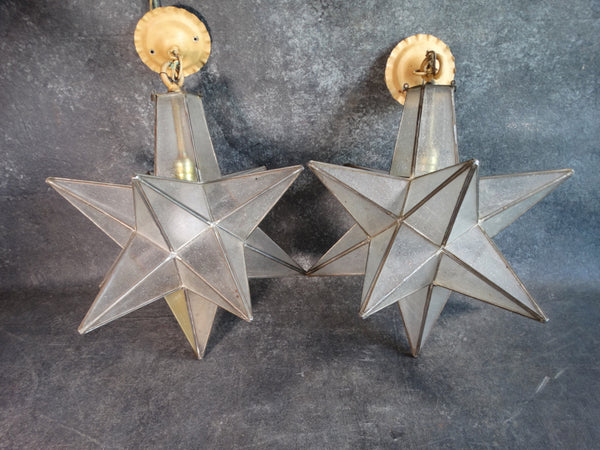 Pair of Moorish Star Pendant Lights 1920s L680