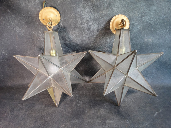 Pair of Moorish Star Pendant Lights 1920s L680