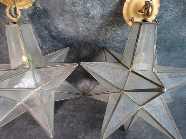 Pair of Moorish Star Pendant Lights 1920s L680