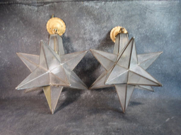 Pair of Moorish Star Pendant Lights 1920s L680