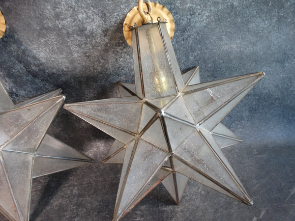 Pair of Moorish Star Pendant Lights 1920s L680