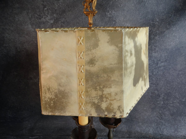 Spanish Revival Three-Lamp Table Lamp with Period Shade L700
