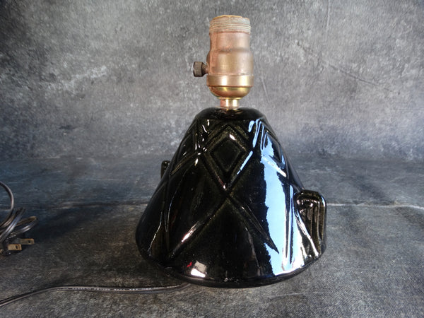 1930s Stangl #607 Art Deco American Indian Motif Lamp in Black L734