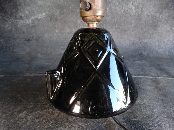 1930s Stangl #607 Art Deco American Indian Motif Lamp in Black L734