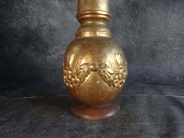 Mexican 18th Century Decorative Wood Carving Made into A Lamp c 1950 L735