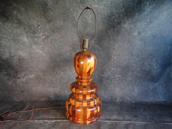 Woodcraft Folk Art Lamp circa 1940s L738